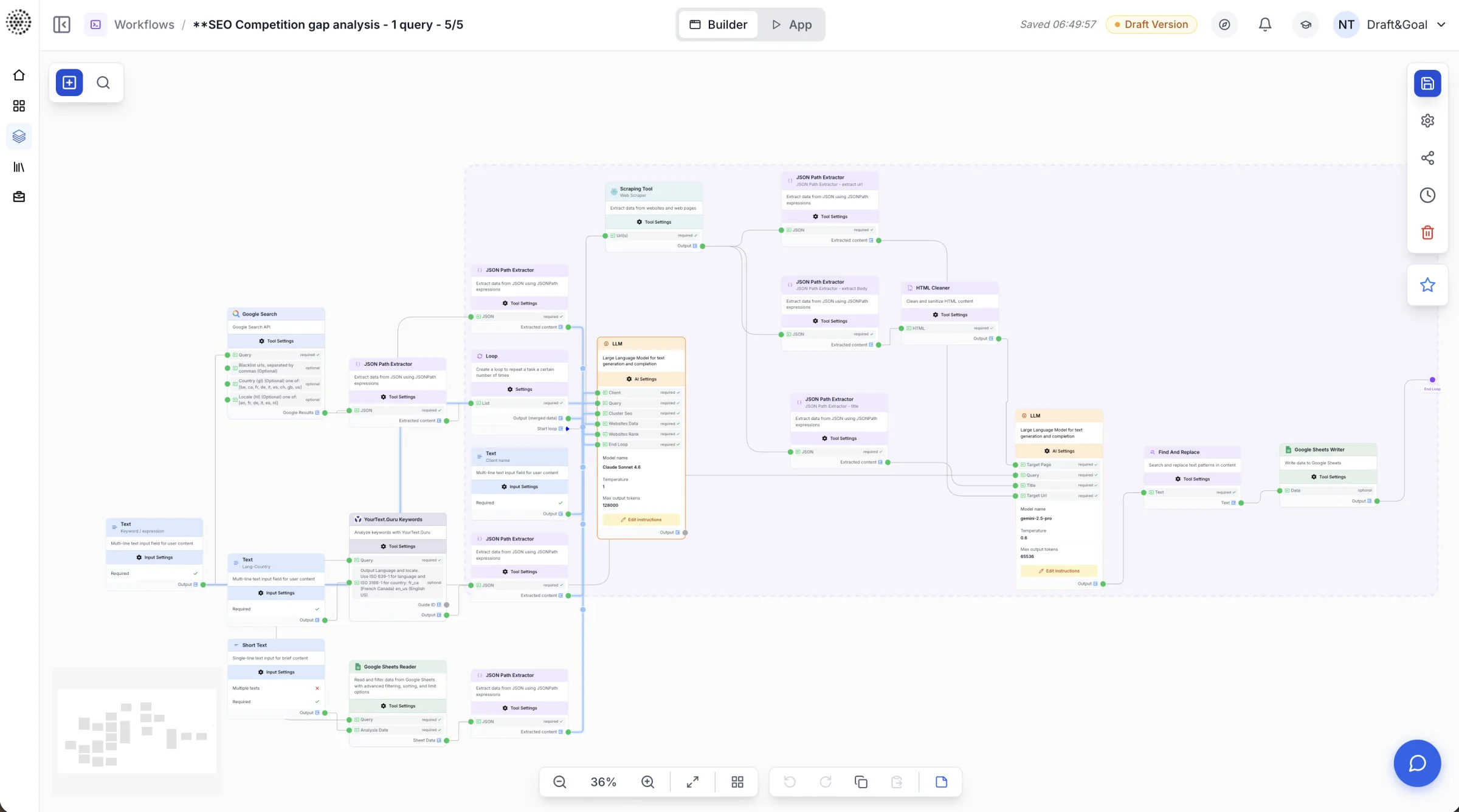 Full-width product screenshot of the workflow editor.